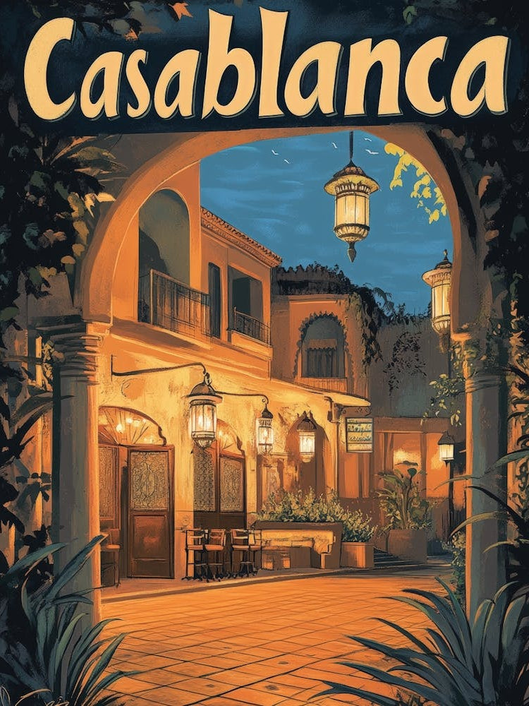 Aihrgdesign A Mid Century Modern Travel Poster For Casablanca 4