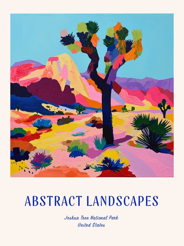 Colourful Abstract Joshua Tree National Park Usa 1 Poster Blue