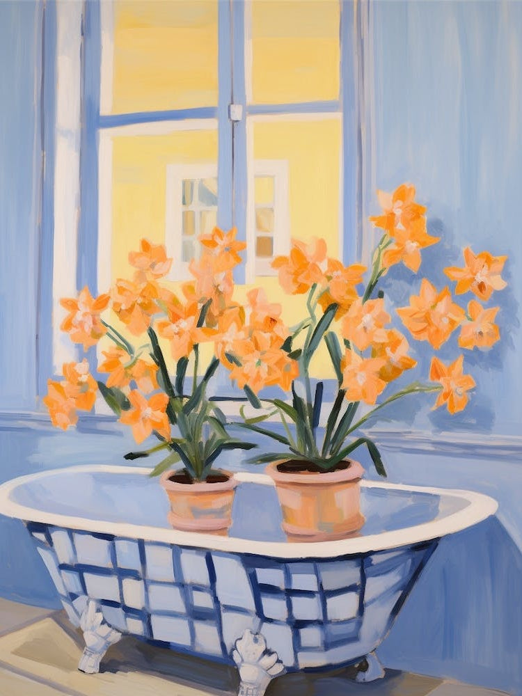 A Bathtube Full Of Daffodil In A Bathroom 3