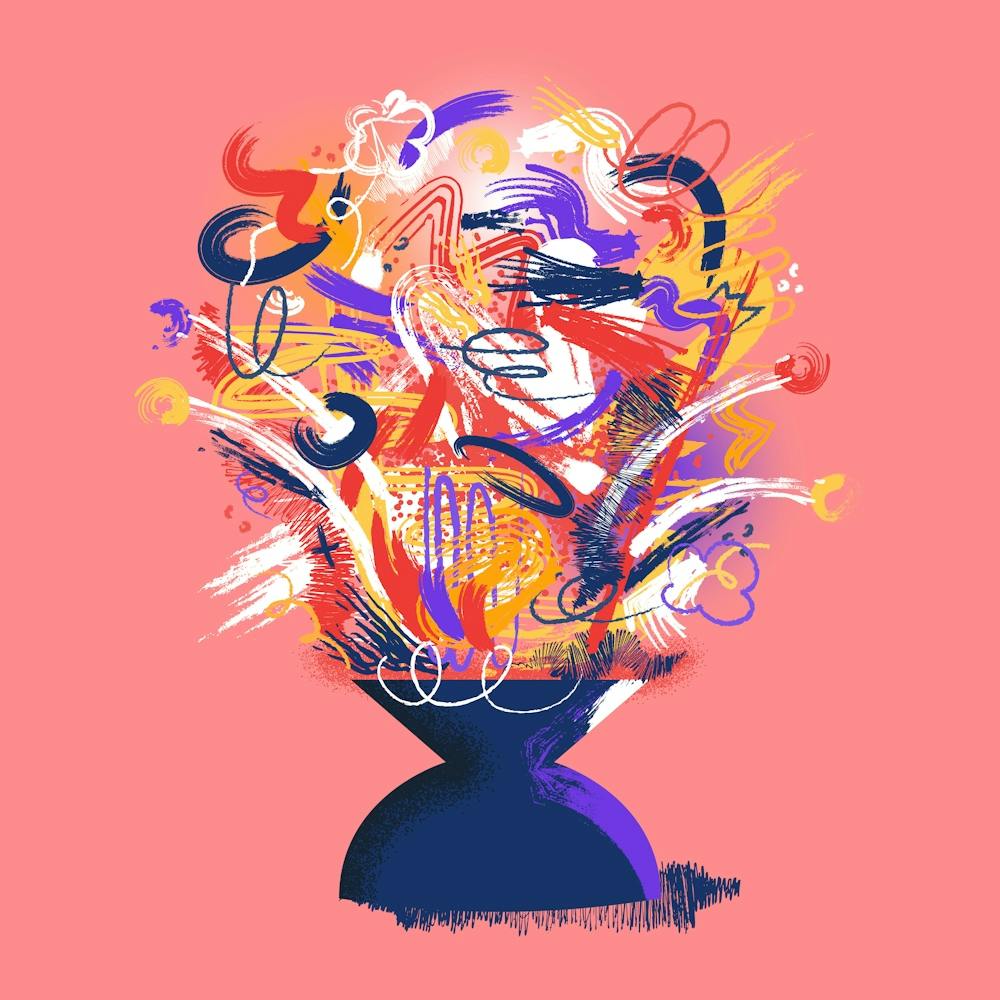 Abstract Flowers Painting