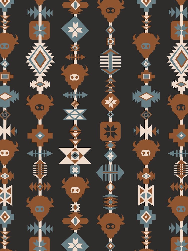 American Buffalo and Aztec Lines Black, Slate, Brown