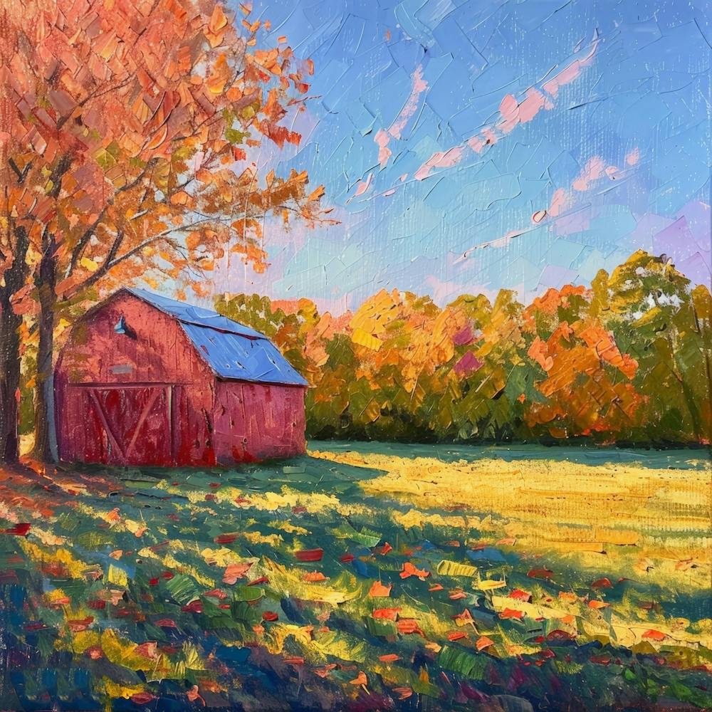 Red Barn In Fall 1