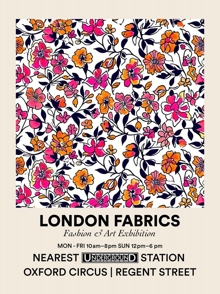 Poster Marigold Mist Bloom London Fabrics Floral Pattern 4