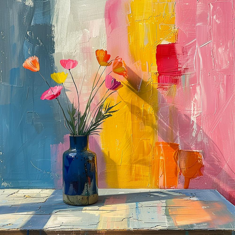 Poppies In A Blue Vase - abstract art, abstract painting  city wall art, colorful wall art, home decor, minimal art, modern wall art, wall art, wall decoration, wall print colourful wall art, decor wall art, digital art, digital art download, interior wall art, downloadable art, eclectic wall, fantasy wall art, home decoration, home decor wall, printable art, printable wall art, wall art prints, artistic expression, contemporary, modern art print, unique artwork,