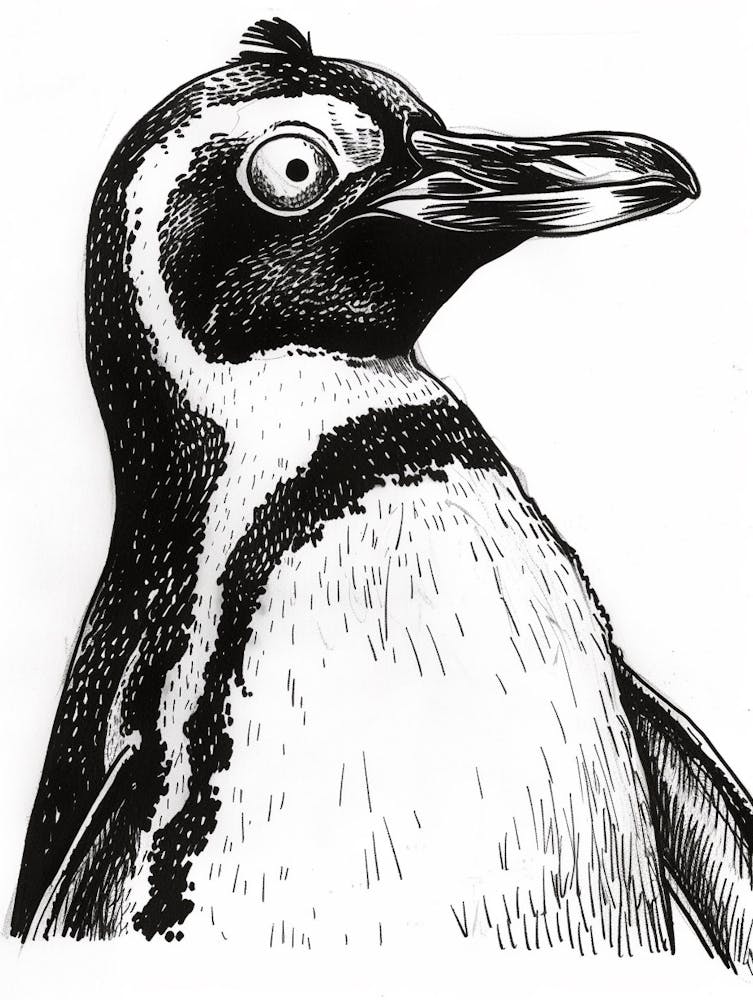 King Penguin Staring Curiously 1