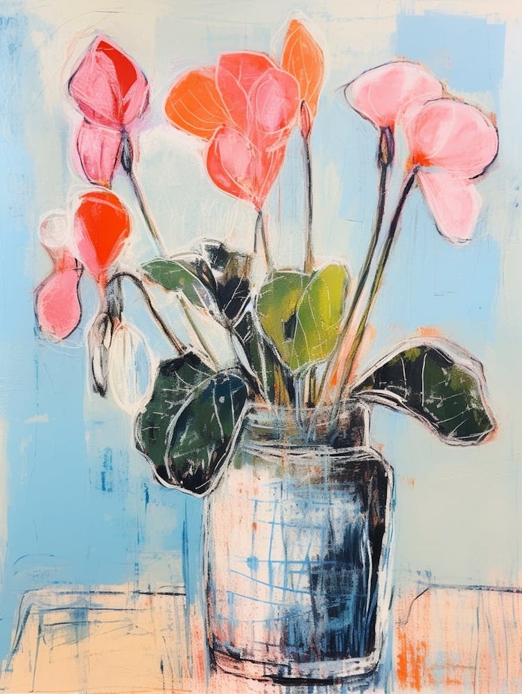 Flower Painting Fauvist Style Cyclamen 1