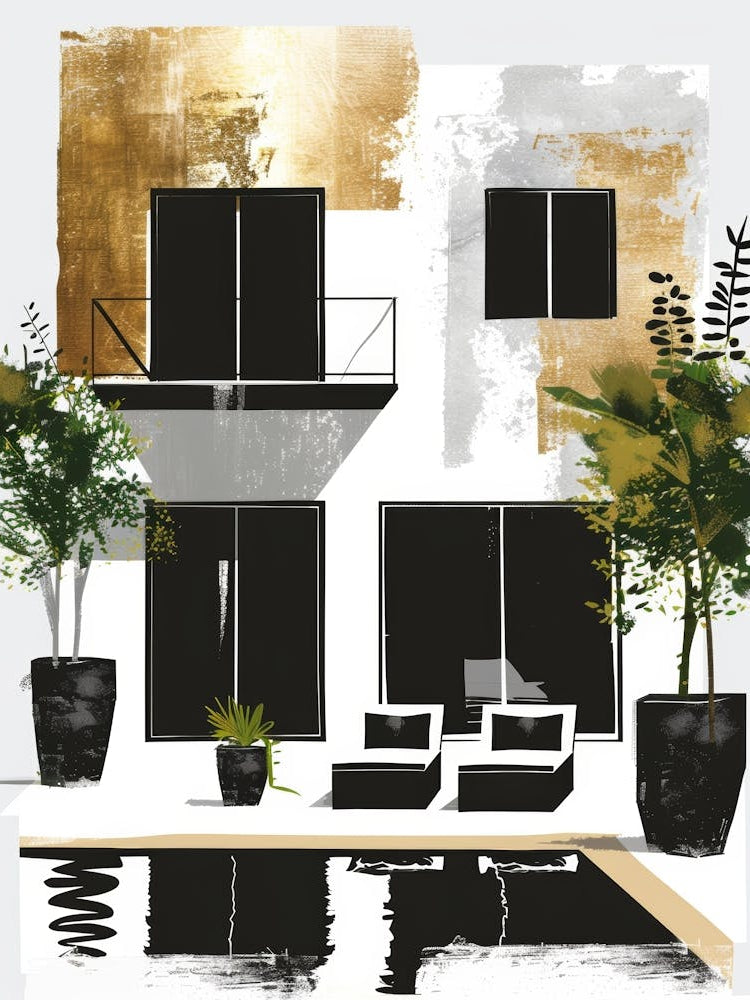 Black And White House Canvas Print 1