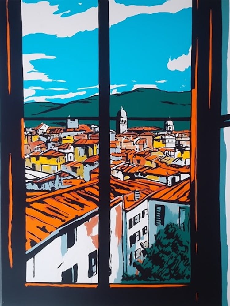 A Window View Of Florence In The Style Of Pop Art 1
