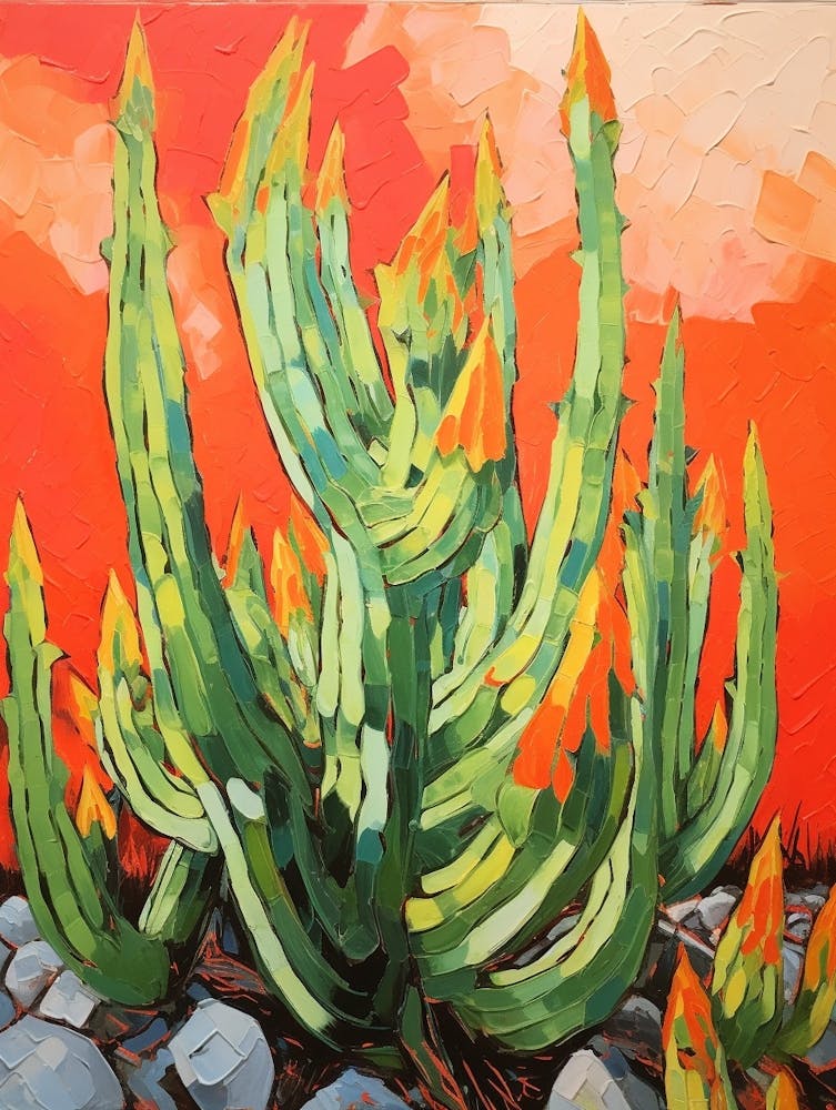 Cactus Painting Organ Pipe Cactus 2