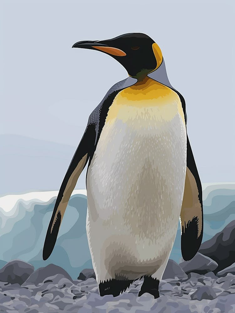 Emperor Penguin King George Island Minimalist Illustration 4