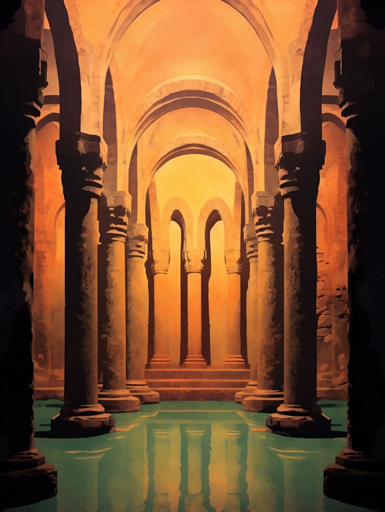 Basilica Cistern Yerebatan Sarnc Modern Pixel Art 2