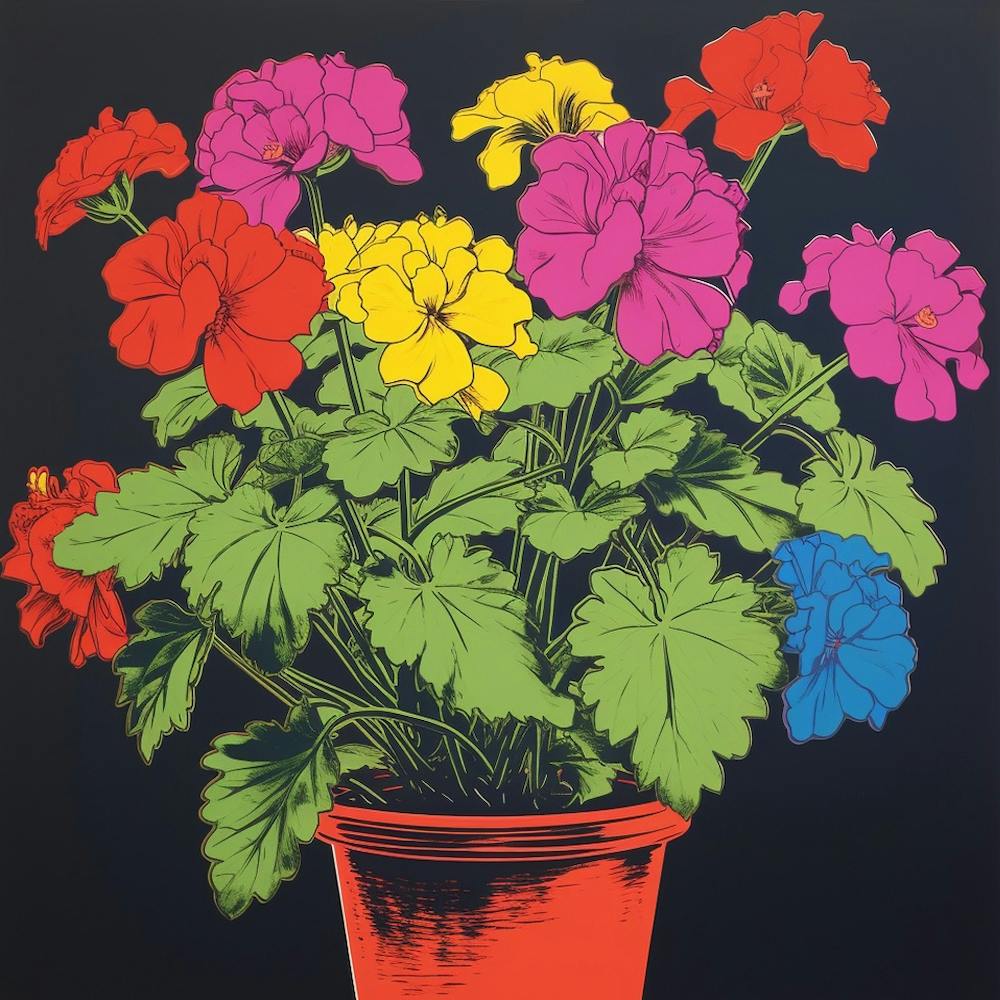 Géranium 1 Illustration Pop Art Carrée