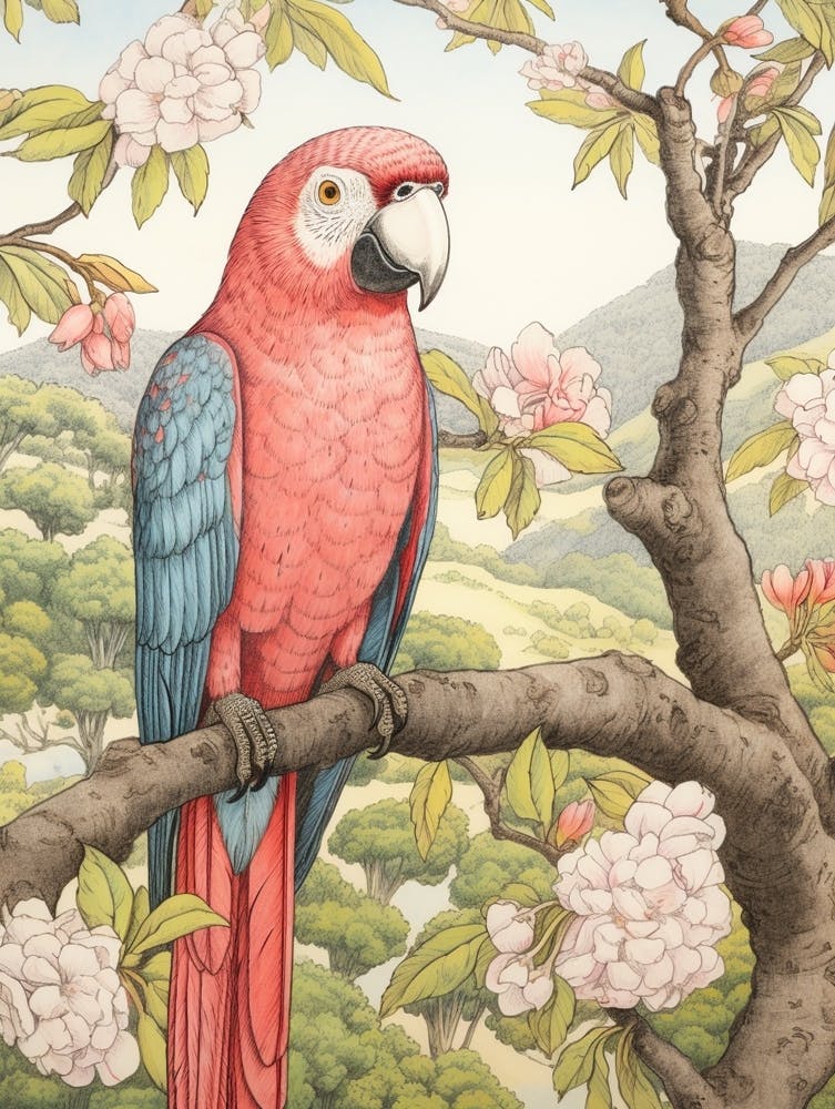 Storybook Animal Watercolour Macaw