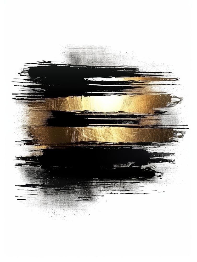 Gold And Black Abstract Painting 32