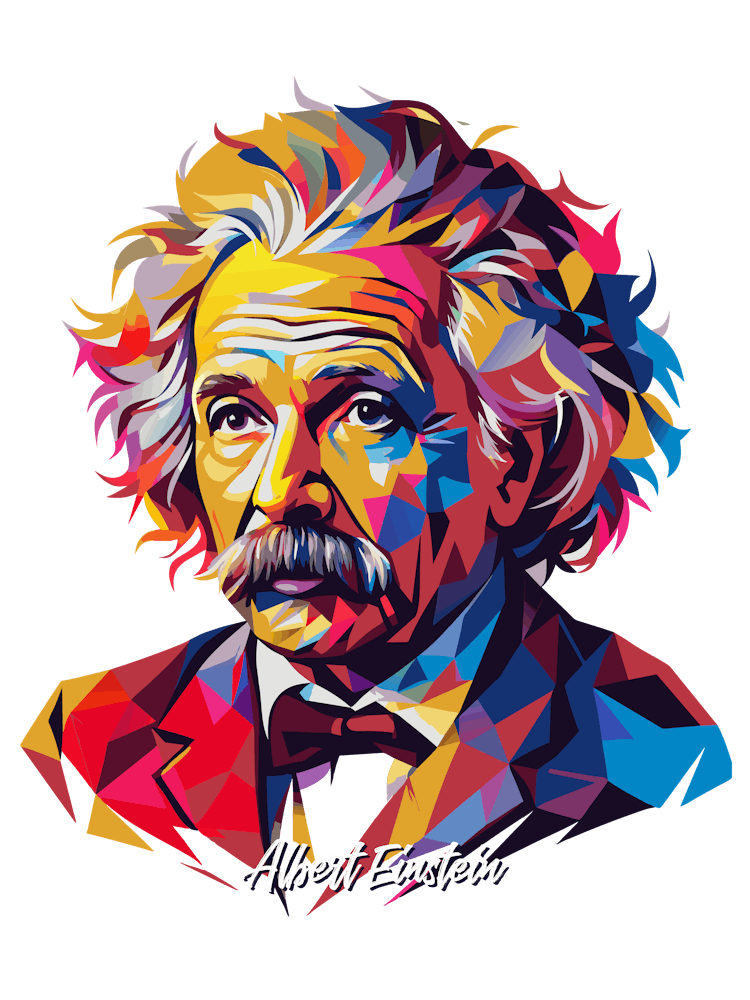 Albert Einstein 1 Portrait WPAP Pop Art