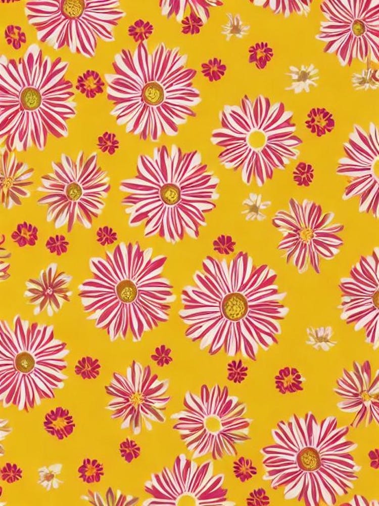 Daisy Floral Print Retro Pattern 1 Flower