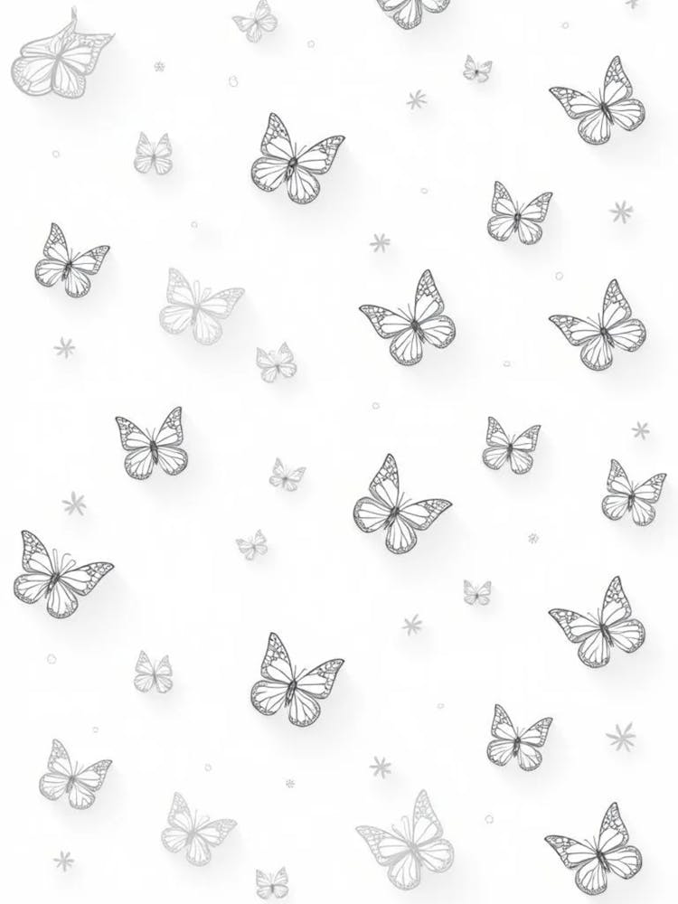 seamless line art Butterflies