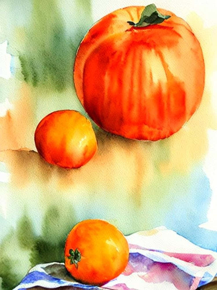 Orange Italian Watercolour fruit