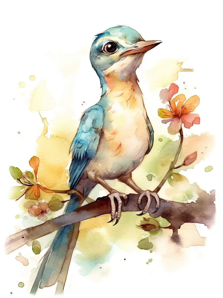 Compsognathus – Süßer Dinosaurier – Aquarell 3