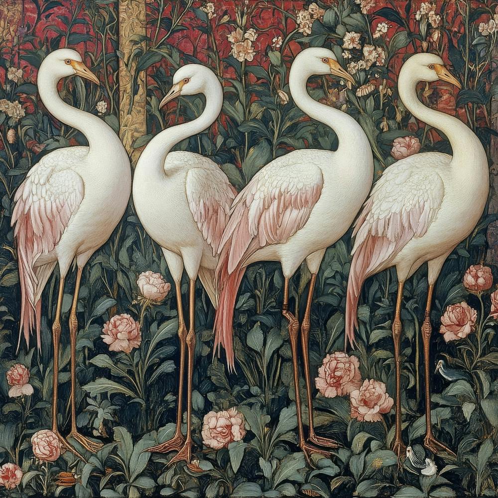 Four Flamingos