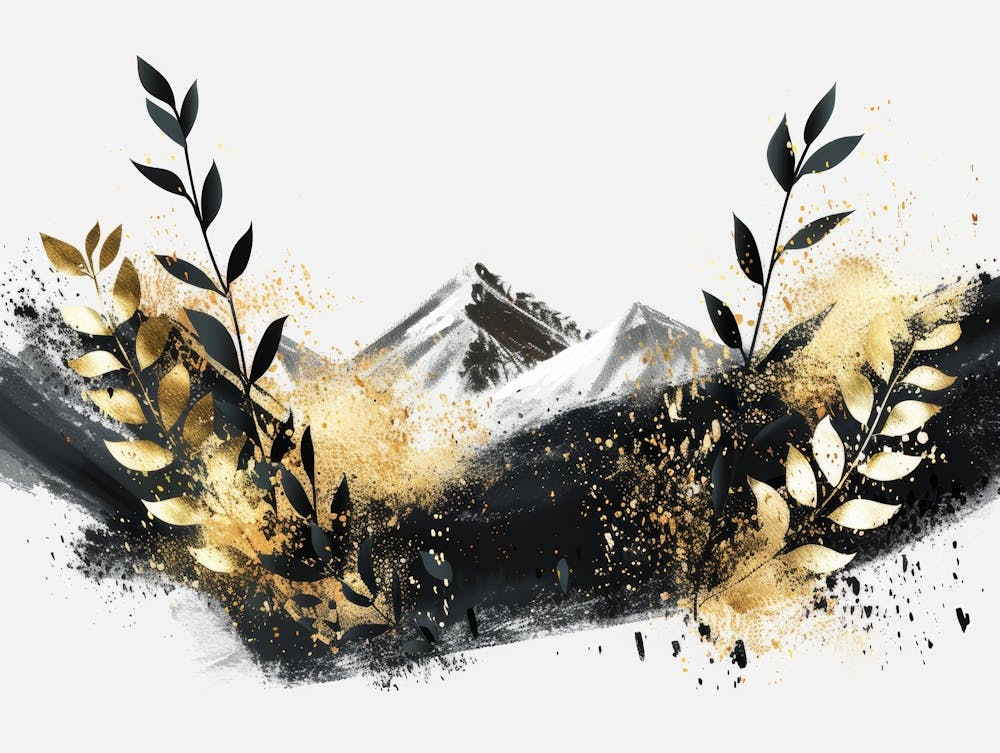 Gold And Black Abstract Painting 83