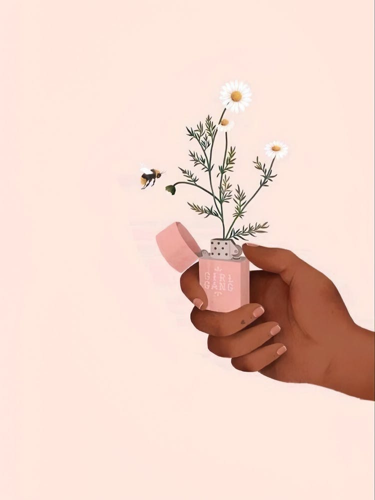 Hand Holding A Flower