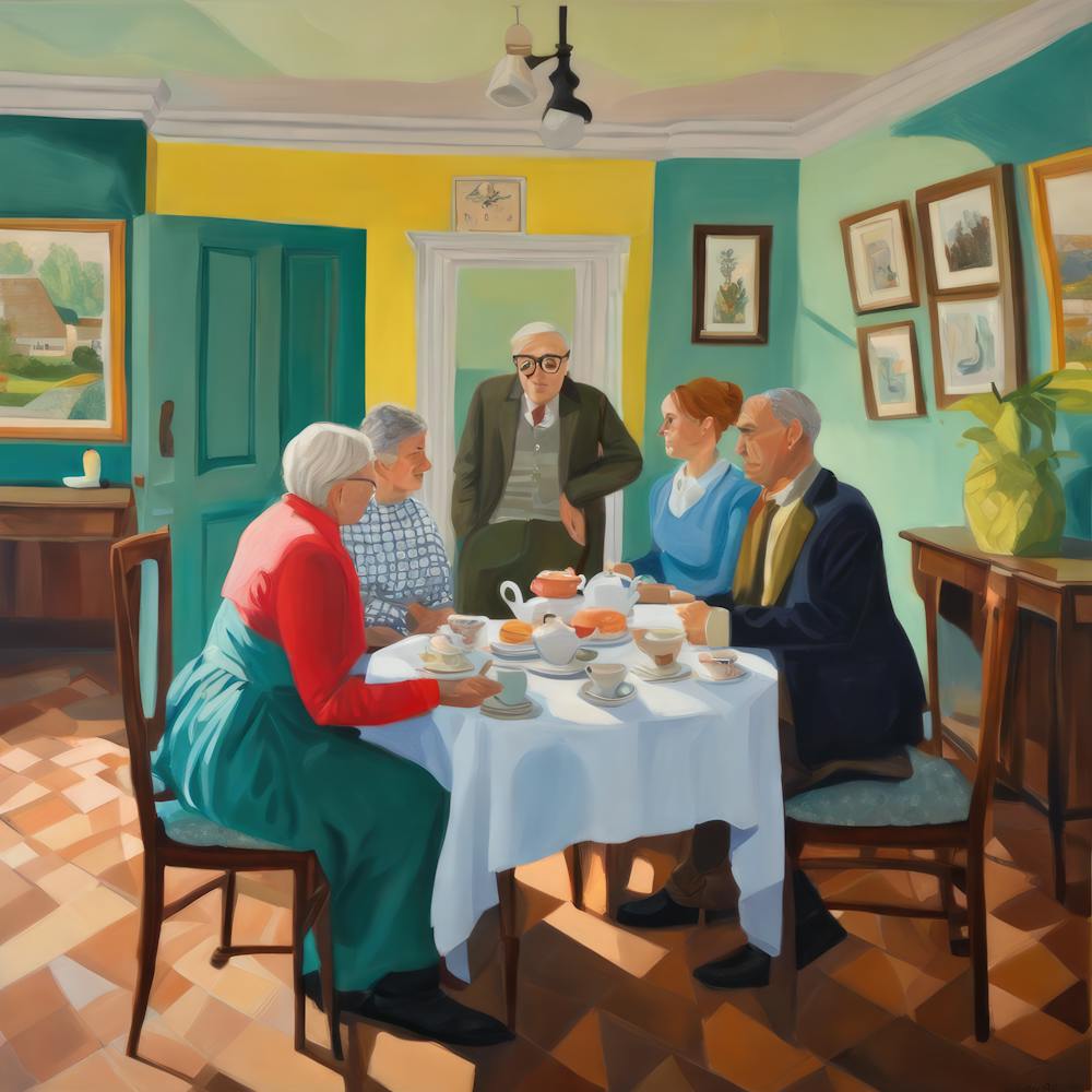 David Hockney Style. British Tea Room Series 2