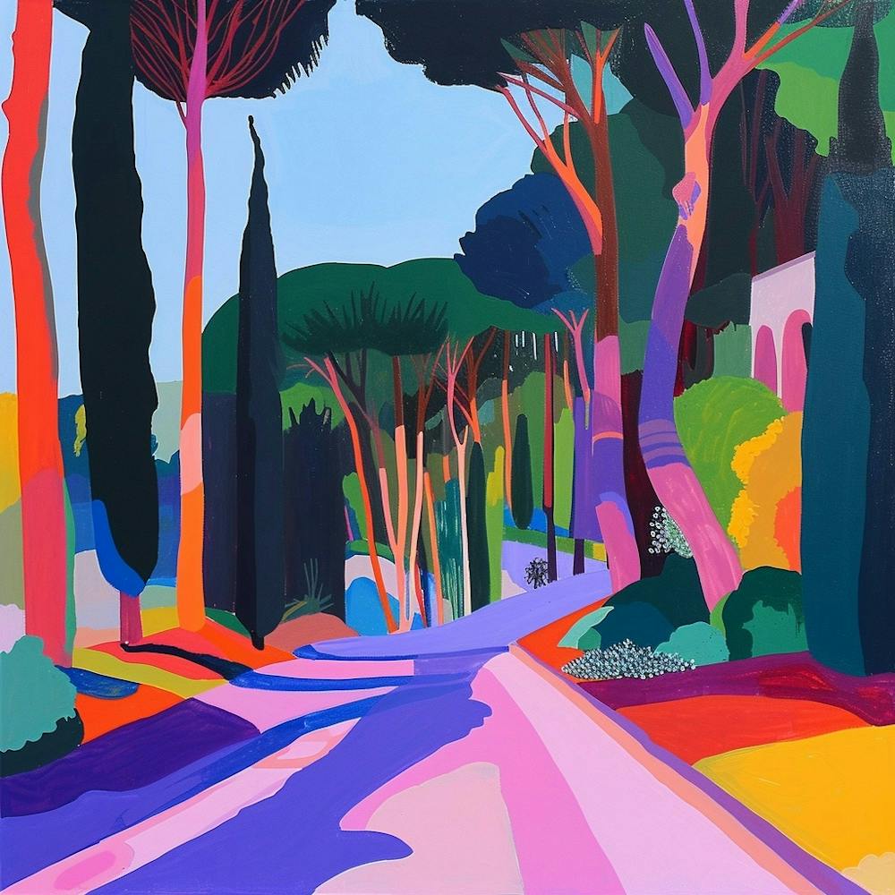 Abstract Park Collection Villa Borghese Gardens Rome 1