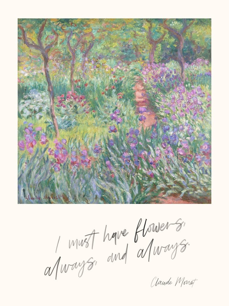 Flowers Impressionist Landscape with Inspirational Quote