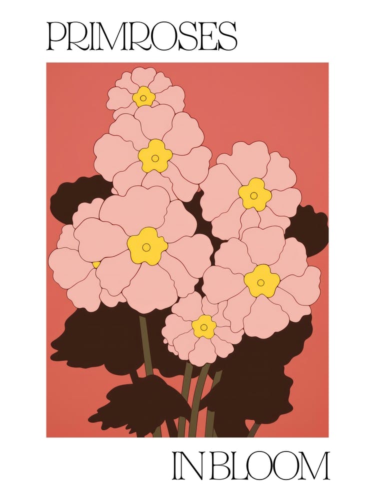 Primeln in voller Blüte Kühne Illustration 2