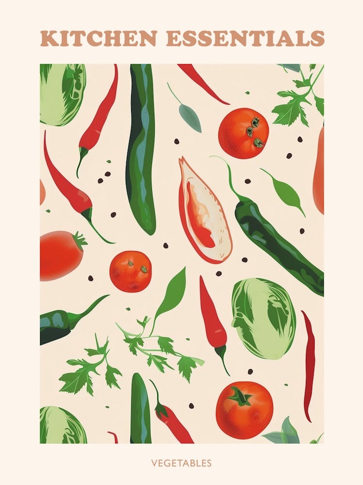 Vegetable Selection Illustration Poster 2
