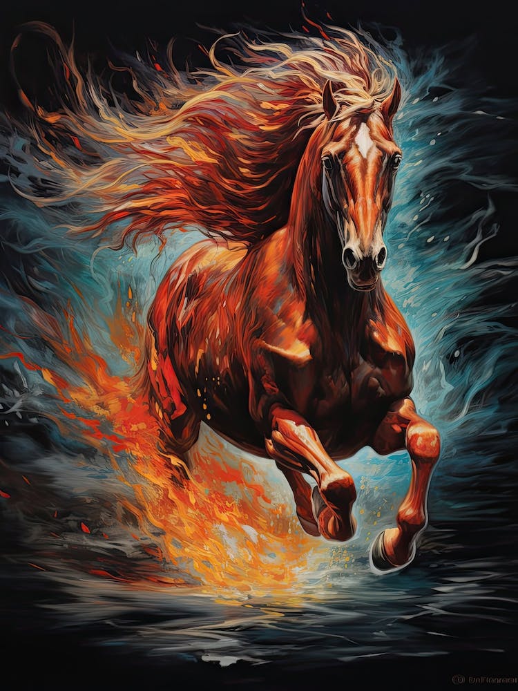A Horse Painting In The Style Of Surrealistic Techniques1