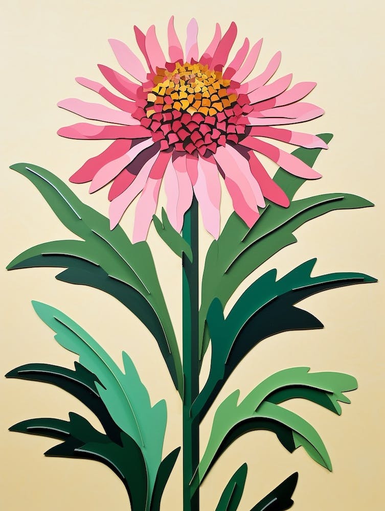 Cut Out Style Flower Art Gaillardia