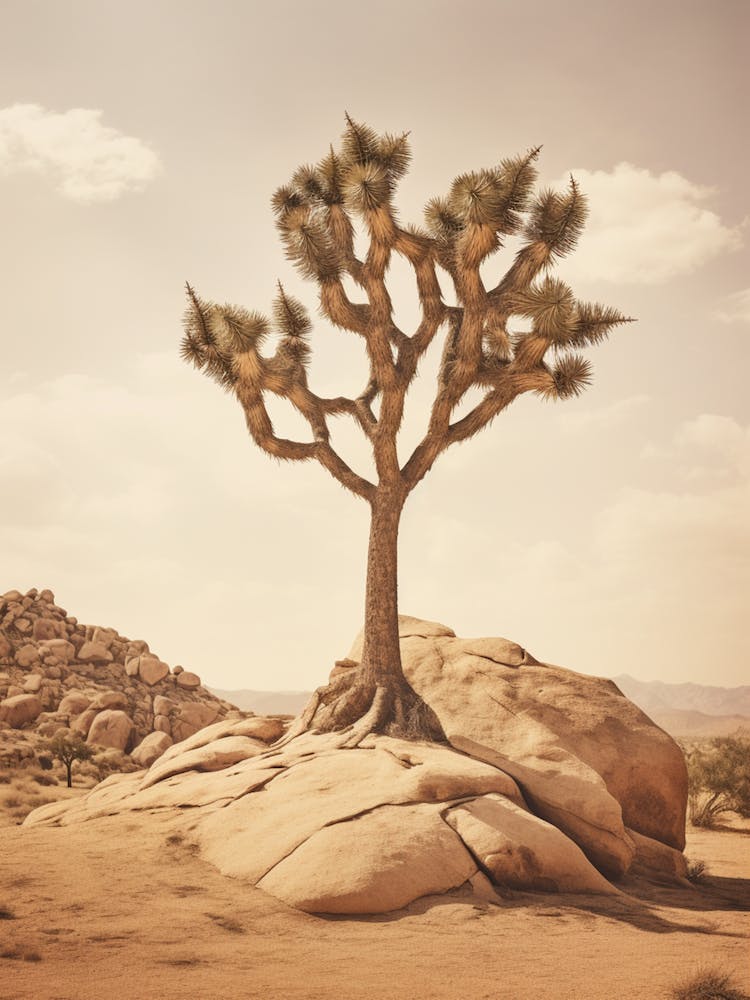  Photograph Of A Joshua Tree In Rocky Landscape 2