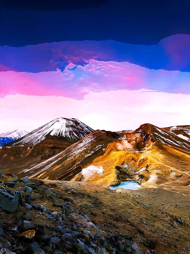 Mount Ngauruhoe At Dawn, Tongariro National Park, New Zealand