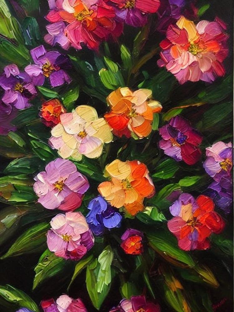 Violet 2 Still Life Oil Painting Flower