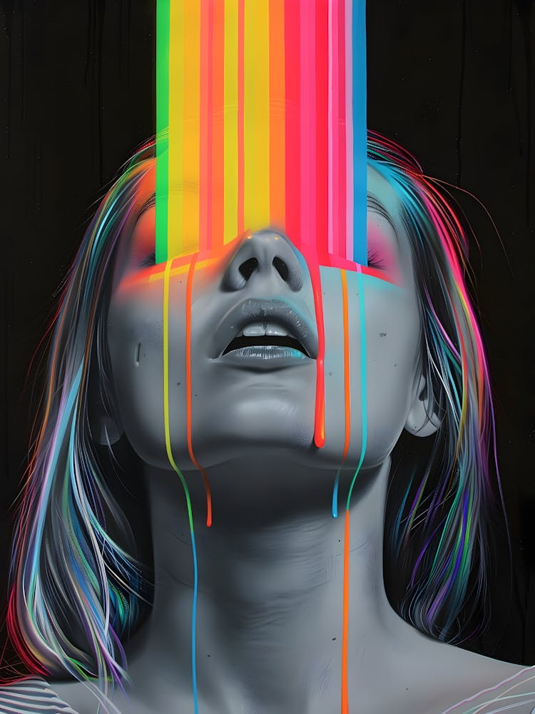 Girl With A Rainbow Face