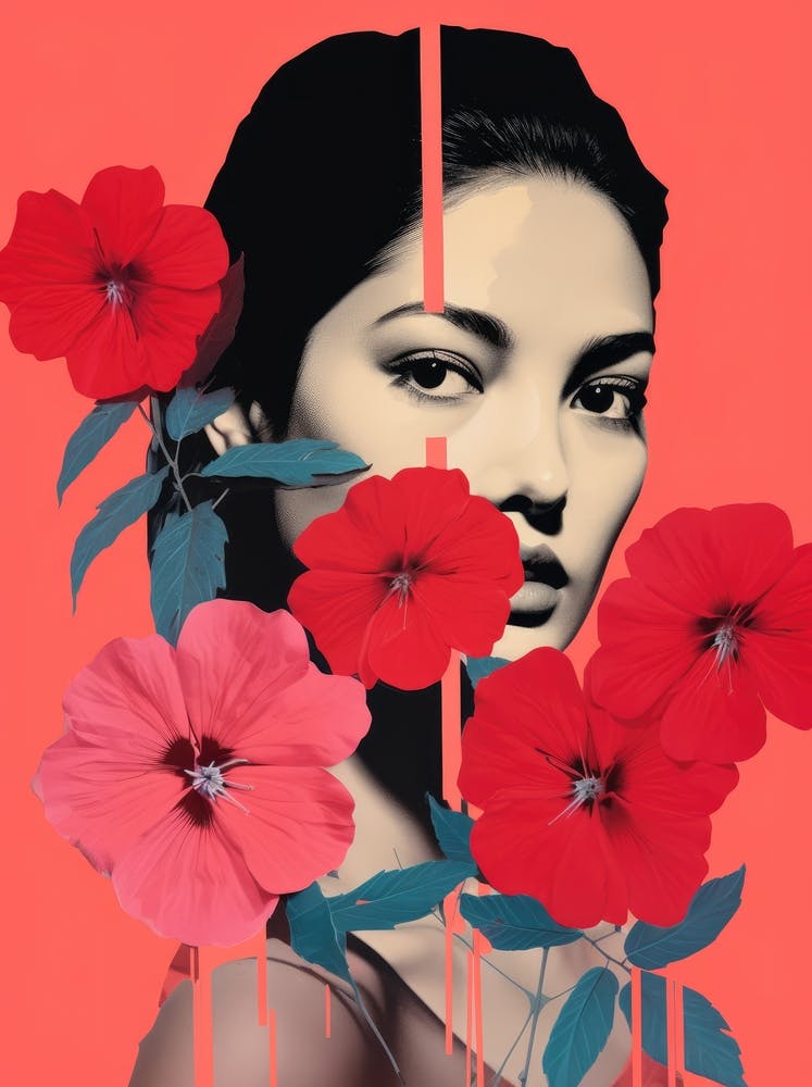 Femme Asiatique Avec Des Fleurs
