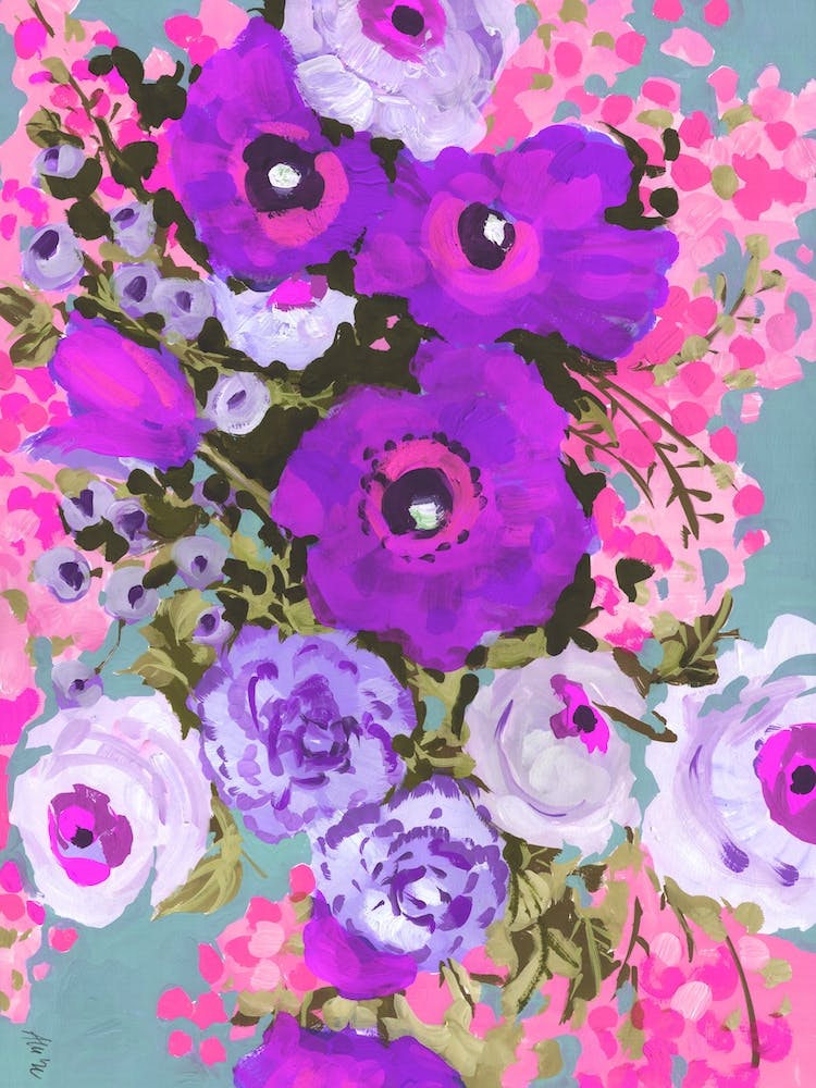 Purple And Rose Pink Bouqet