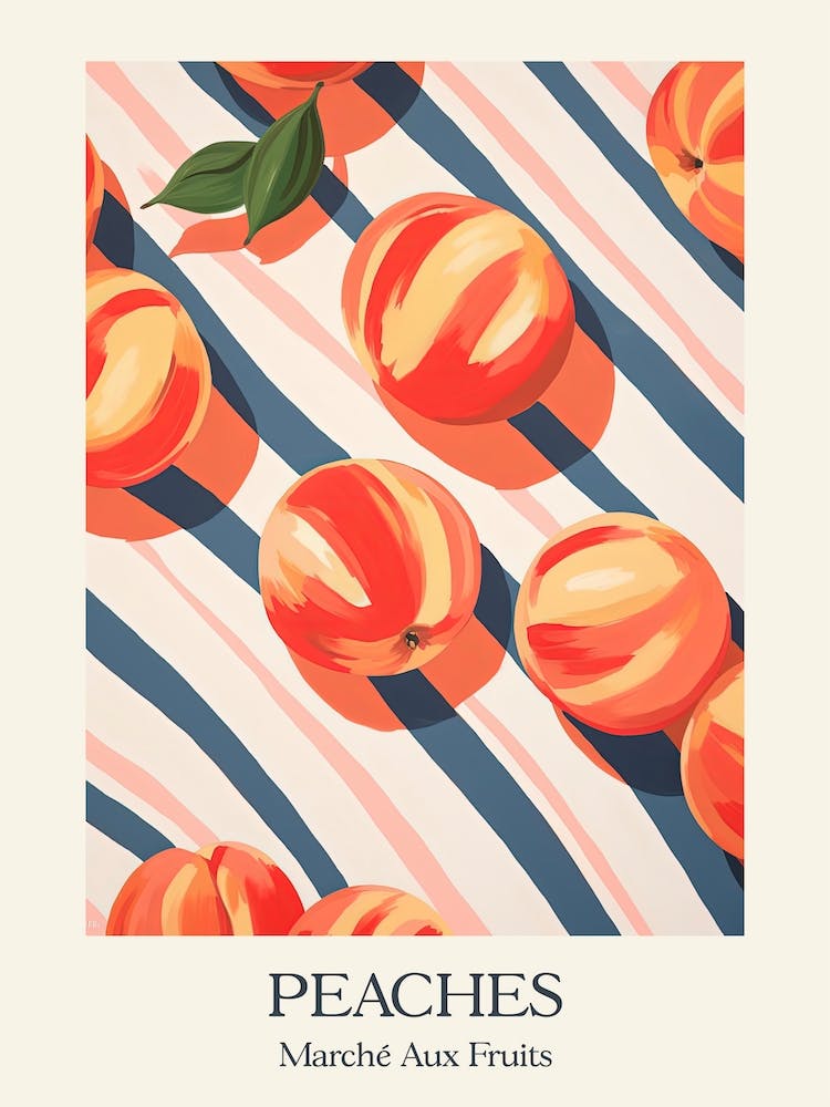 Marche Aux Fruits Peaches Fruit Summer Illustration 6