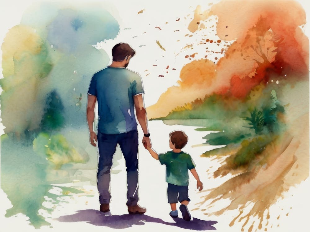 Father And Son Walking Father's Day