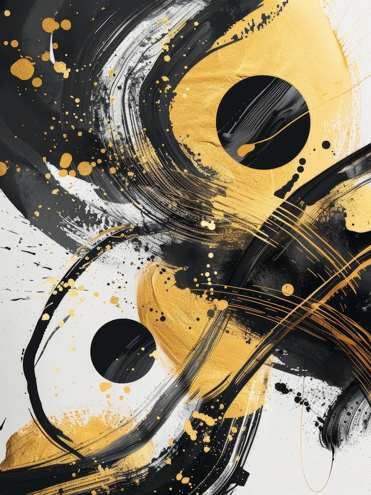 Abstract Black And Yellow Painting 1
