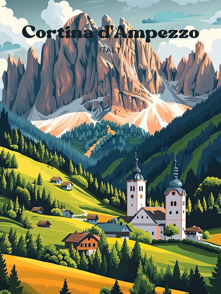 Cortina D Ampezzo Italy Belluno Travel Art