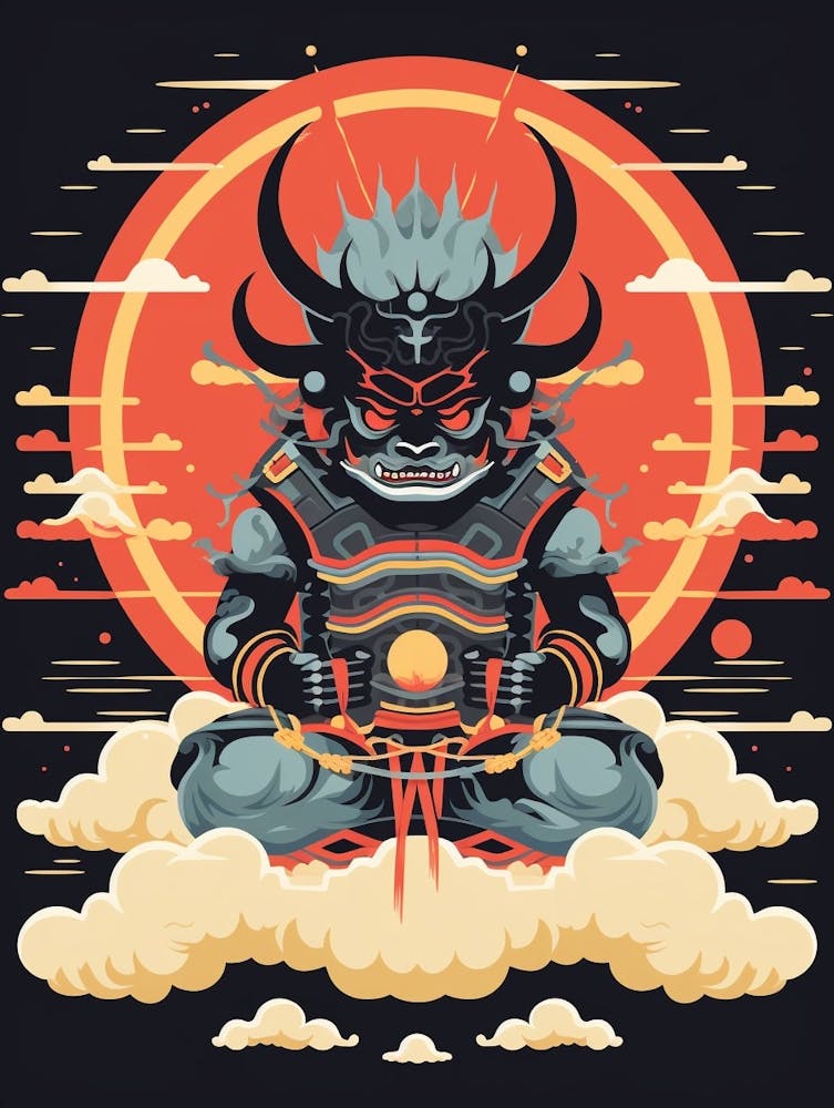 Raijin Thunder God Japanese Style 12