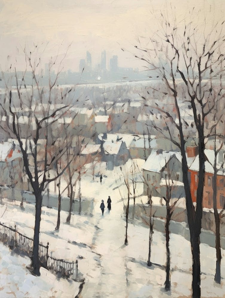Winter City Park Painting Kalemegdan Park Belgrade Serbia 7