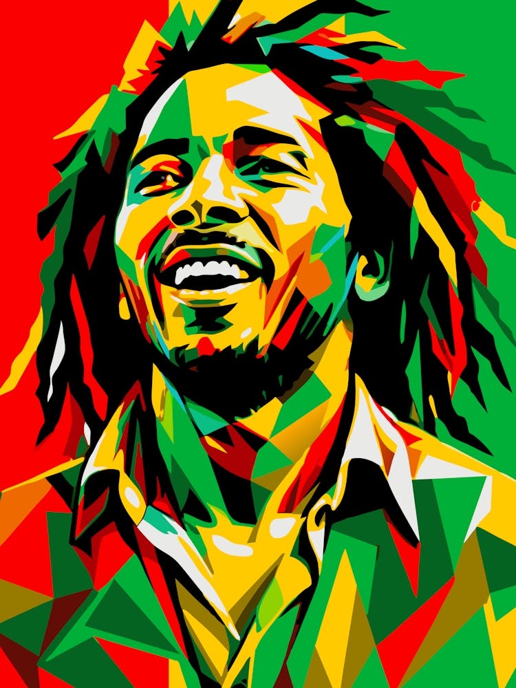 Bob Marley Portrait WPAP Pop Art