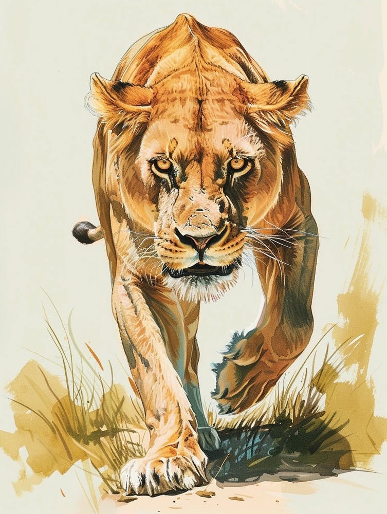 Barbary Lioness On The Prowl Illustration 4