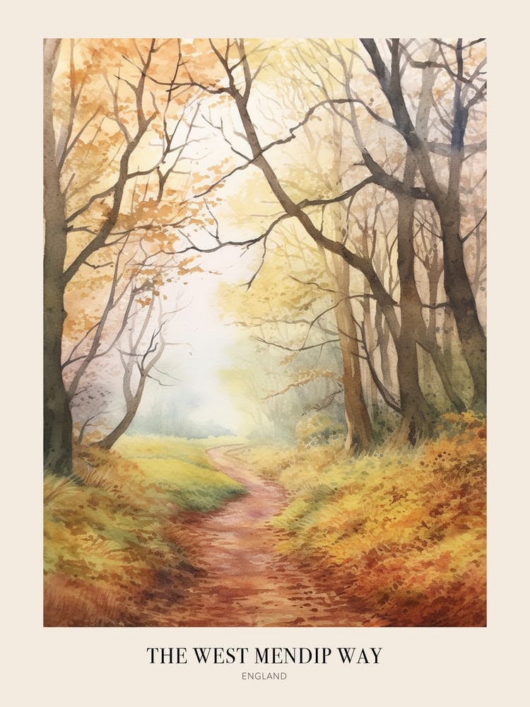 The West Mendip Way England Uk Trail Poster