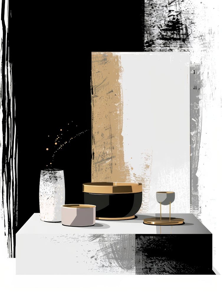 Black And White Abstract Painting 16
