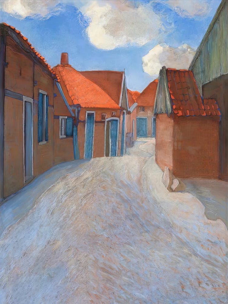 Lappenbrink In Winterswijk Background, Oil Painting, Piet Mondrian